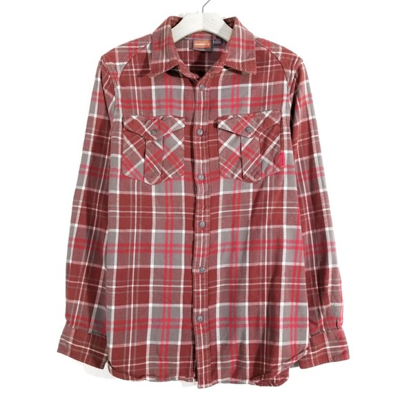 Merrell Red Plaid Flannel Button Down Shirt - Picture 1 of 4